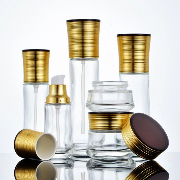 100ml transparente Glasflasche mit Lotionspumpe
